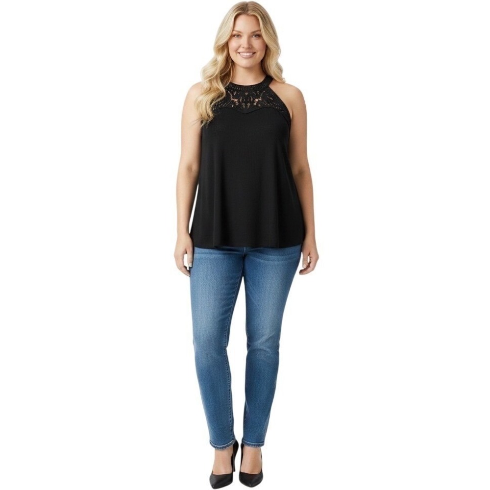 TORRID Black Goddess Neck Crochet Swing Tank NWT Size 3X - Picture 10 of 16